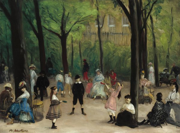 Luxembourg Gardens  by William James Glackens - Hand-Painted Oil Painting Reproduction