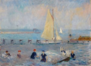 Seascape with Six Bathers, Bellport by William James Glackens Oil Painting