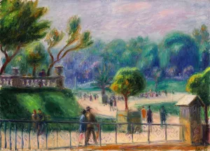 The Balustrade, Luxembourg Gardens by William James Glackens Oil Painting