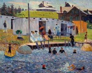 The Bathing Hour, Chester, Nova Scotia by William James Glackens Oil Painting