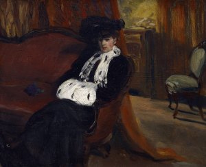 The Ermine Muff by William James Glackens Oil Painting