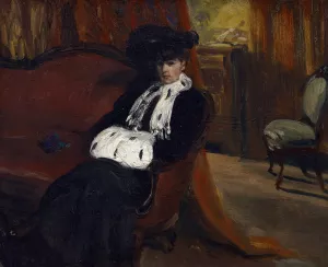 The Ermine Muff by William James Glackens Oil Painting