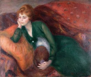 Young Woman in Green by William James Glackens Oil Painting