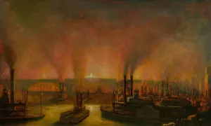 Dedication of Eads Bridge, St. Louis County, July 4, 1874 by William James Hinchey Oil Painting