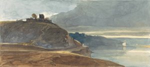 A Castle Above an Estuary by William James Muller Oil Painting