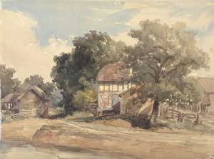 Farm Buildings by William James Muller Oil Painting