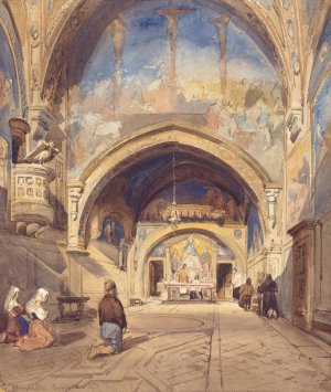 Interior of the Church of San Benedetto, Subiaco by William James Muller Oil Painting