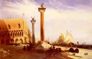 Piazetta And The Doge's Palace, Venice by William James Muller - Oil Painting Reproduction