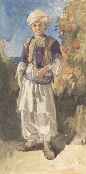 Standing Turkish Youth by William James Muller Oil Painting