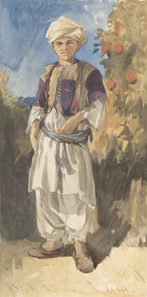 Standing Turkish Youth by William James Muller Oil Painting