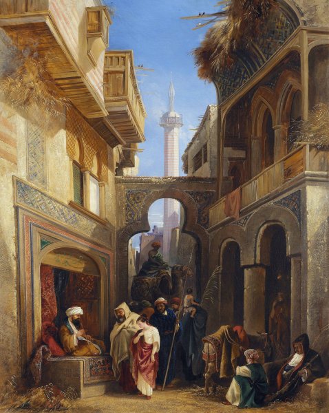 Main Product Photo of Street Scene In Cairo  Painting by William James Muller