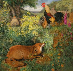 Chanticleer and the Fox by William James Webbe Oil Painting