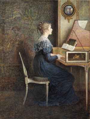 An Old Song by William John Hennessy Oil Painting