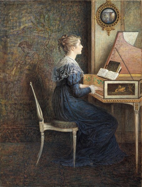 Main Product Photo of An Old Song  Painting by William John Hennessy