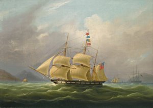 The Barque Sylph, Beloging To Mr. Alexander Robertson Off The Macao, China by William John Huggins Oil Painting