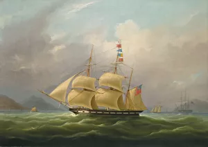 The Barque Sylph, Beloging To Mr. Alexander Robertson Off The Macao, China Oil painting by William John Huggins