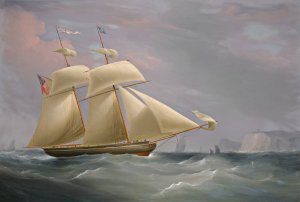 The Topsail Schooner Amy Stockdale Off Dover by William John Huggins Oil Painting