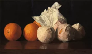 Wrapped Oranges by William Joseph McCloskey Oil Painting