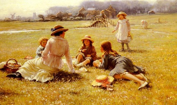 Main Product Photo of A Picnic Party Painting by William Kay Blacklock
