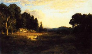 Early Morning on the Farm by William Keith Oil Painting