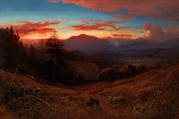 Main Product Photo of Sunset on Mount Diablo  Painting by William Keith