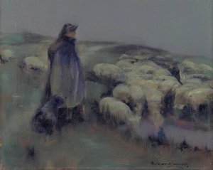A Shepherdess by William Kennedy Oil Painting
