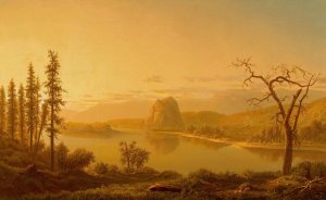 Entrance of the Columbia River, Oregon, with Rooster Rock Beyond by William L. Marple Oil Painting