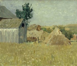 Gray Barn by William Langson Lathrop Oil Painting