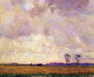 Plowing Along the Canal by William Langson Lathrop Oil Painting