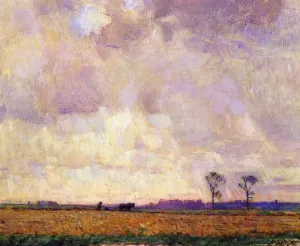Plowing Along the Canal Oil painting by William Langson Lathrop