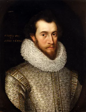 Portrait Of A Nobleman, Said To Be Robert, Earl Of Essex by William Larkin Oil Painting