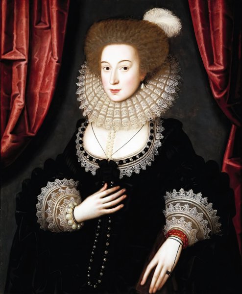Portrait of Mary Radclyffe  by William Larkin - Hand-Painted Oil Painting Reproduction