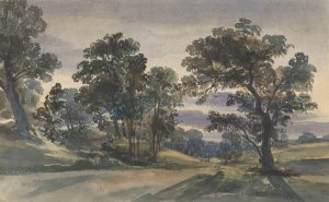 A Parkland View at Dusk by William Leighton Leitch Oil Painting