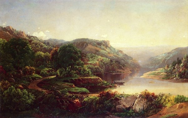 Main Product Photo of Boating on a Mountain River Painting by William Louis Sonntag