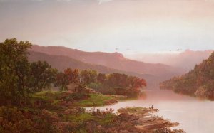 Fishing in the Cove by William Louis Sonntag Oil Painting