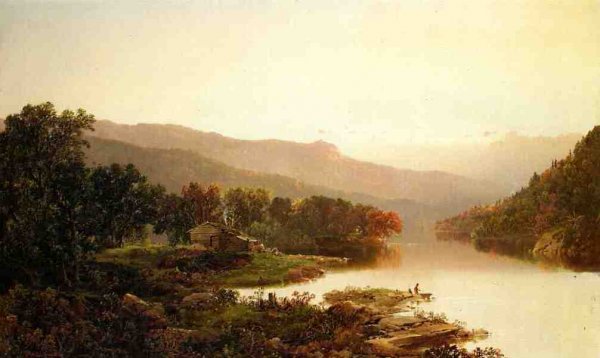 Main Product Photo of Fishing in the Cove Painting by William Louis Sonntag