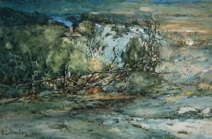 Frontier Cabin by William Louis Sonntag Oil Painting