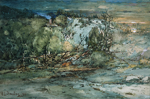 Frontier Cabin by William Louis Sonntag - Hand-Painted Oil Painting Reproduction
