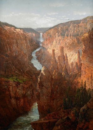Grand Canyon, Yellowstone River, Wyoming by William Louis Sonntag Oil Painting