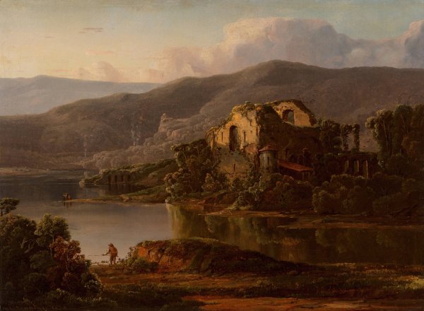 Italian Landscape with Ruins  by William Louis Sonntag - Hand-Painted Oil Painting Reproduction