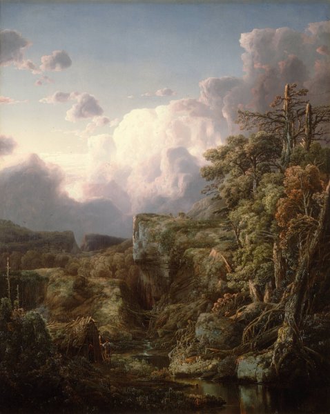 Mountain Landscape  by William Louis Sonntag - Hand-Painted Oil Painting Reproduction
