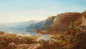 On the Upper Hudson by William Louis Sonntag Oil Painting