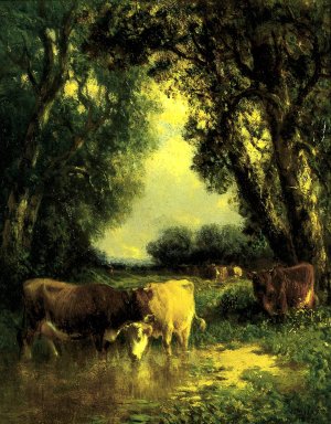 A Quiet Nook by William M. Hart Oil Painting