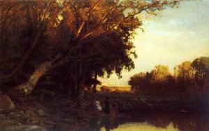 Bathing by William M. Hart Oil Painting
