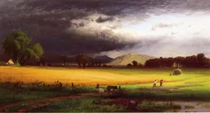 Harvest Scene - Valley of the Delaware by William M. Hart - Oil Painting Reproduction