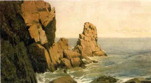 On the Maine Coast by William M. Hart - Oil Painting Reproduction