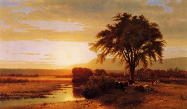Main Product Photo of Sunset in the Valley Painting by William M. Hart