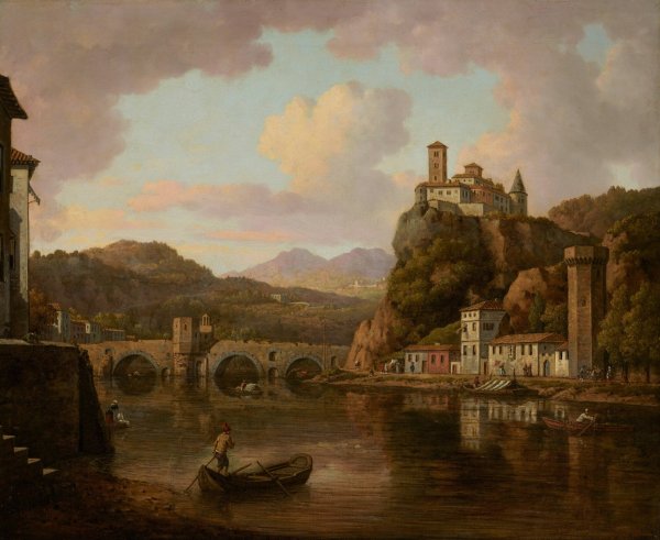 Castle on the Rhone River, France  by William Marlow - Hand-Painted Oil Painting Reproduction