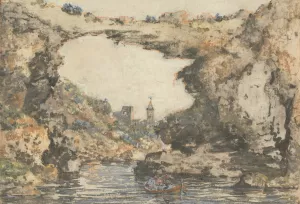 Rock Bridge at the Scuola di Virgilio Oil painting by William Marlow