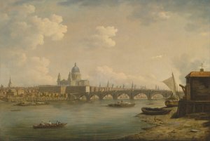St. Paul's and Blackfriars Bridge by William Marlow Oil Painting